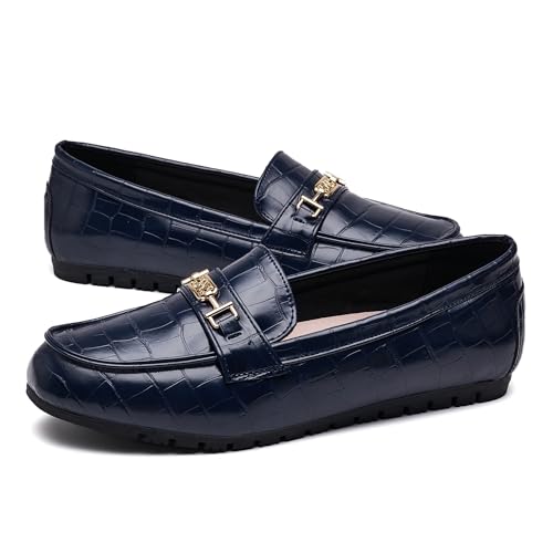 DeYashopin Women's Loafer Shoes Leisure Slip On Work Shoes Comfort Walking Flats Royal Blue 9 - Image 3