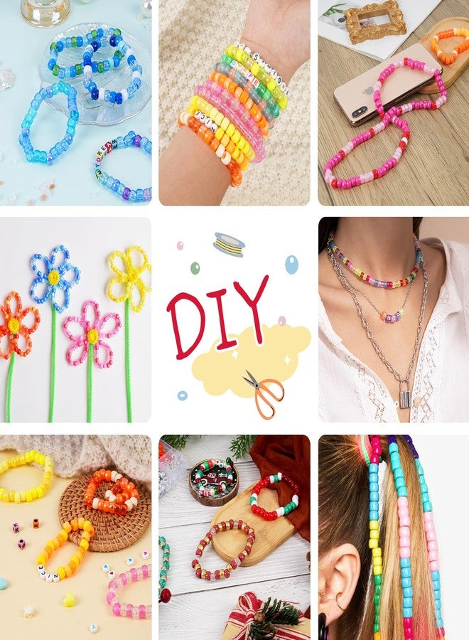 QUEFE 1900pcs,48 Colors, Pony Beads Bracelet Making Kit, Rainbow Kandi Beads Friendship Bracelet Kit, Letter Beads For Jewelry Making with Elastic Strings for Bracelet Necklace Making, Craft Gifts Set - Image 4