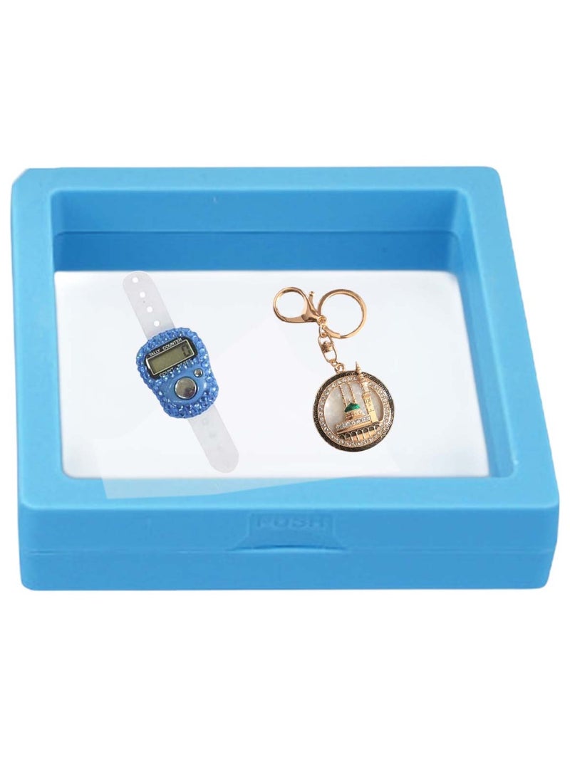 Huitich Islamic Digital Tasbeeh Counter & Madina Keychain Gift Set Blue  - Image 2