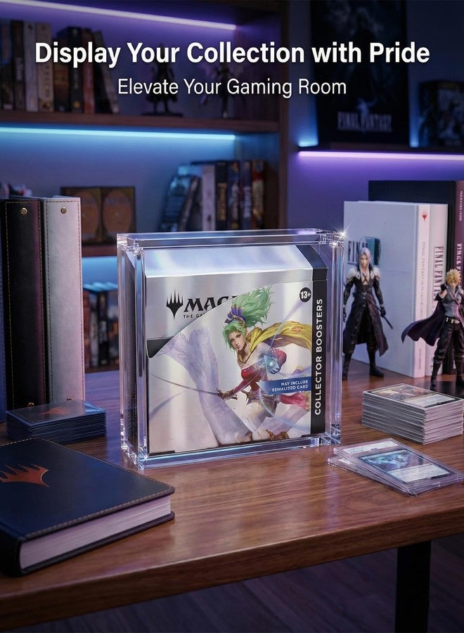 VINJKZQ 2-Pack MTG Collector Booster Box Acrylic Case - 8+5mm Extra Thick UV Resistant & Dustproof Display Protector, Crystal Clear TCG Storage Enclosure with Magnetic Lock - Image 5