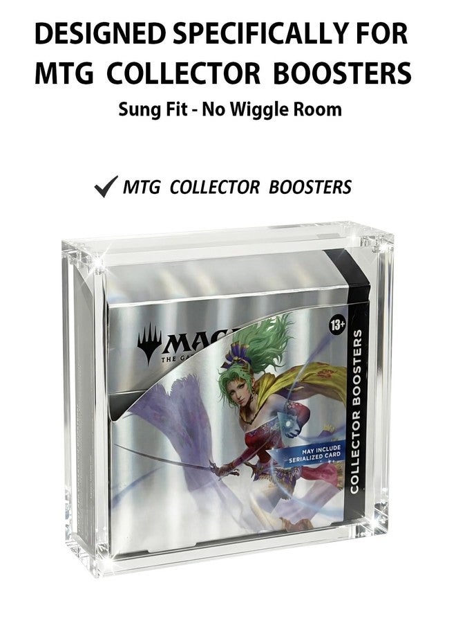 VINJKZQ 2-Pack MTG Collector Booster Box Acrylic Case - 8+5mm Extra Thick UV Resistant & Dustproof Display Protector, Crystal Clear TCG Storage Enclosure with Magnetic Lock - Image 3