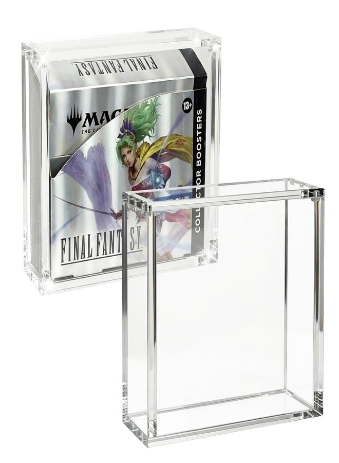 VINJKZQ 2-Pack MTG Collector Booster Box Acrylic Case - 8+5mm Extra Thick UV Resistant & Dustproof Display Protector, Crystal Clear TCG Storage Enclosure with Magnetic Lock - Image 1