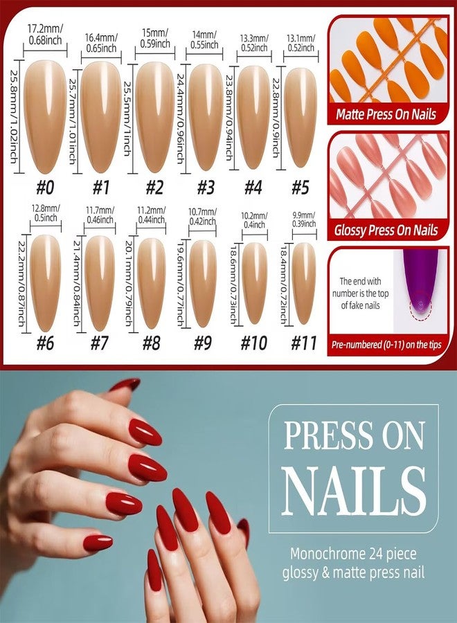 ROKHEVN 288Pcs Press on Nails Medium Almond Fake Nails Pure Color False Nails with White Blue Green Glue on Nail 12 Color Full Cover Acrylic Nail Press ons Shiny Reusable Artificial Nail for women Manicure - Image 5