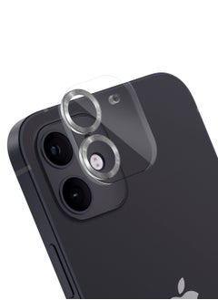 Moxedo Moxedo Camera Lens Protector, 9H Tempered Glass, Scratch Resistant Aluminum Alloy Frame Camera Cover Screen Protector Compatible for iPhone 11/12 Mini 5.4 inch - DAISY WHITE  - Image 1