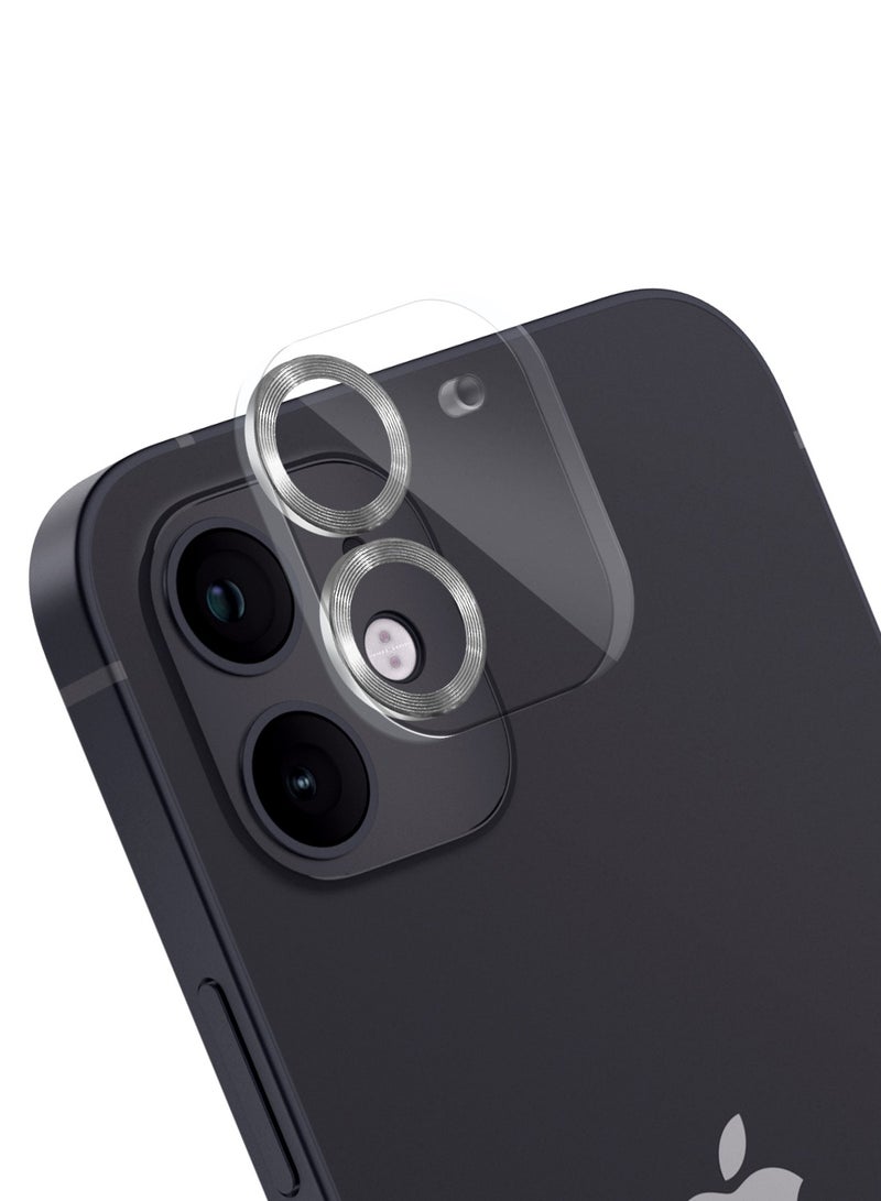 Moxedo Camera Lens Protector, 9H Tempered Glass, Scratch Resistant Aluminum Alloy Frame Camera Cover Screen Protector Compatible for iPhone 11/12 Mini 5.4 inch - DAISY WHITE - Image 1