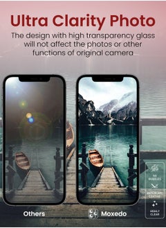 Moxedo Moxedo Camera Lens Protector, 9H Tempered Glass, Scratch Resistant Aluminum Alloy Frame Camera Cover Screen Protector Compatible for iPhone 11/12 Mini 5.4 inch - DAISY WHITE  - Image 4