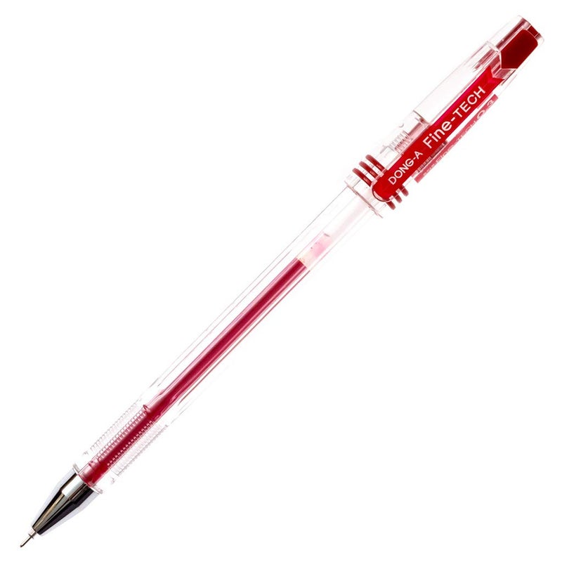 DONG-A Fine-Tech Gel Ink Rollerball Pen, 0.3mm, Dozen Box, Red - Image 5