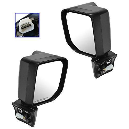 TRQ مجموعة مرآة جانبية للسائق والراكب 2 قطعة مع ضبط كهربائي غير مدفأ بدون ذاكرة باللون الأسود متوافقة مع تويوتا FJ كروزر 2010-2013 TO1320289 TO1321289 - Image 1