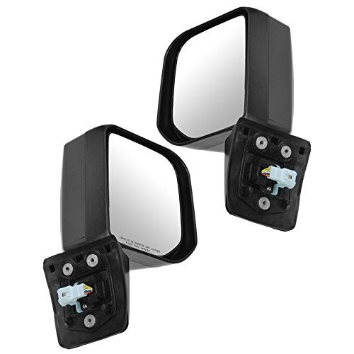 TRQ مجموعة مرآة جانبية للسائق والراكب 2 قطعة مع ضبط كهربائي غير مدفأ بدون ذاكرة باللون الأسود متوافقة مع تويوتا FJ كروزر 2010-2013 TO1320289 TO1321289 - Image 3