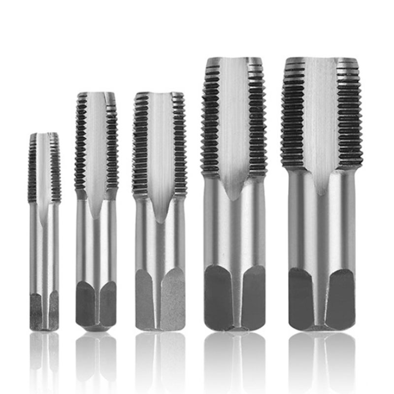 Pipe Taps 5Pcs Carbon Steel Rethread Tool - Strong Long-Lasting Right-Hand Cutting Thread Repair Tool for Pipe Maintenance - Image 2
