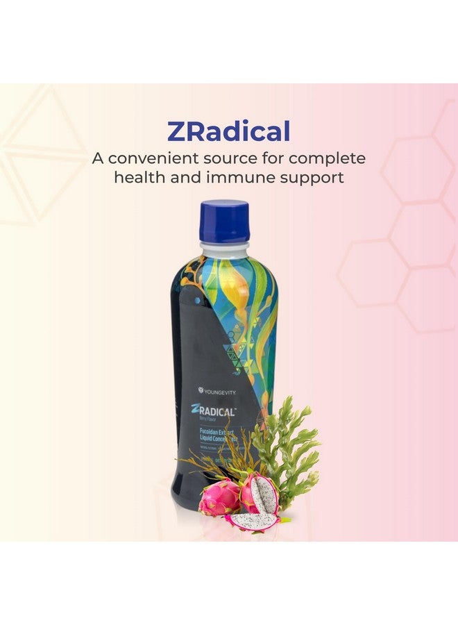 youngevity يوجنفيتي زيراديكال™ فوكويدين - مستخلص فوكويدين مارتيك العضوي وعوامل مساعدة (فيتامين C، B12، B6، فاكهة التنين، توت الذئب، شوك الحليب) - دعم المناعة - سوبر مضاد للأكسدة 32 أونصة سائلة (عبوة من 1) - Image 2