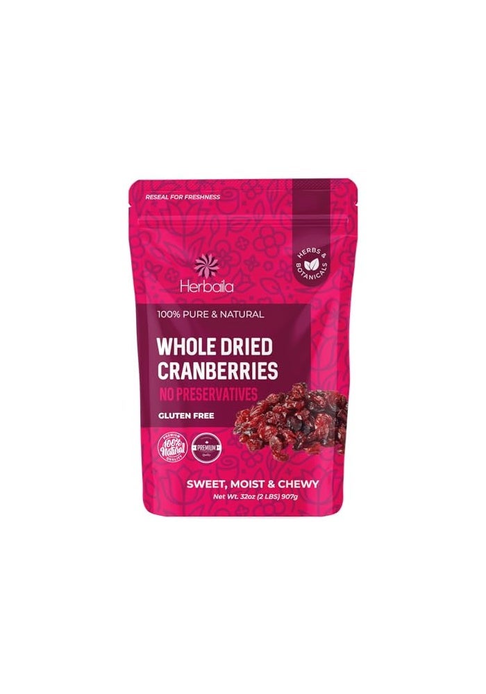Herbaila Dried Cranberries  2 lbs Bulk Cranberries Dried Fruit Dried Cranberries Premium Dried Cranberry Fruit NonGMO Cranberry Dried 32 oz since unit in fulfillment center suggests - Image 1