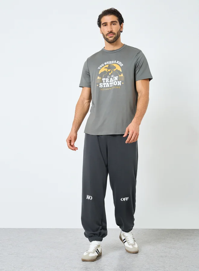Styli Styli Men Cuffed Relaxed Fit Joggers with Drawcord