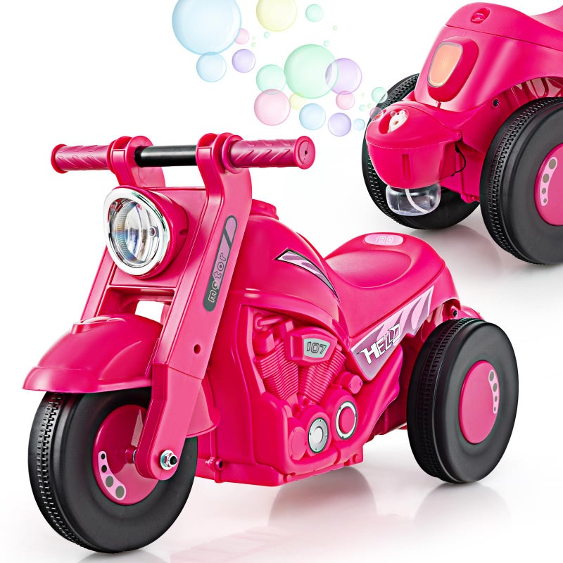 OLAKIDS Ride on Push Car FoottoFloor Sliding Car for Toddlers Kids Motorcycle with Bubble Maker Music 3 Wheels Ride on Toys Gift for Boys Girls Aged 35 Years Coral - Image 3