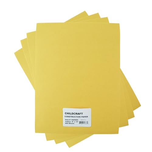 Childcraft Construction Paper, 9 x 12 Inches, Yellow, 500 Sheets - Image 1