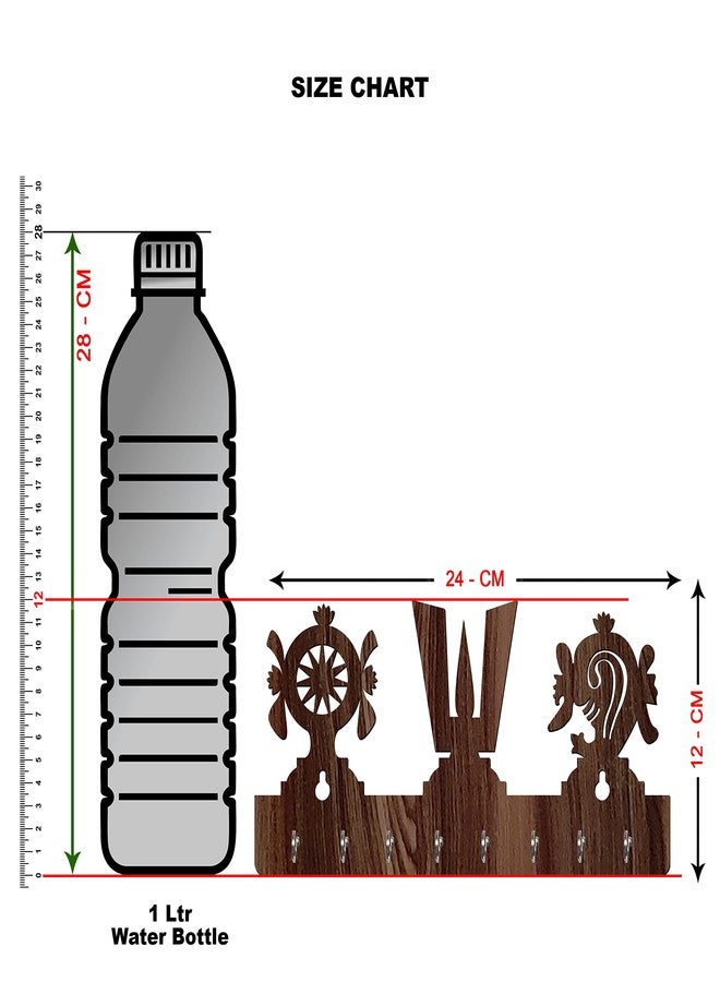 يامي حامل مفاتيح على شكل يامي MDF Wood God Tirupati Balaji Tika (8 خطافات، بني) - Image 5