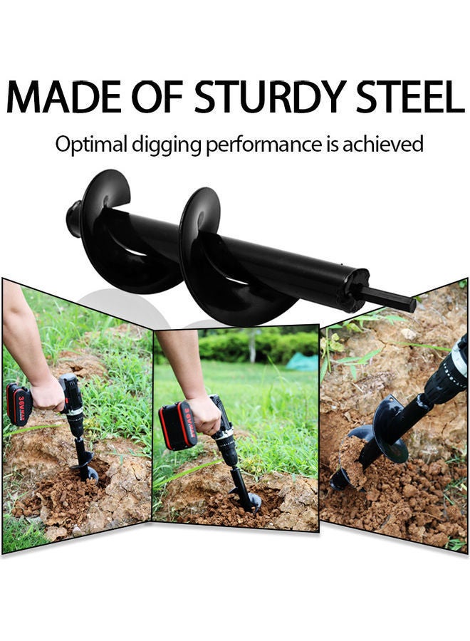 NIBEMINENT Household Professional Garden Auger Spiral Drill Bit Black  - Image 2