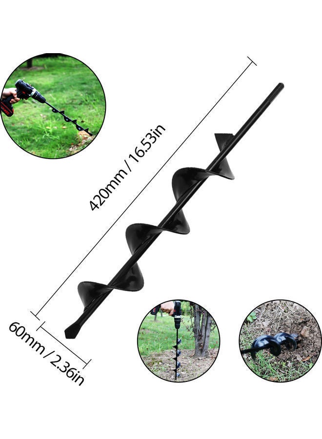NIBEMINENT Household Professional Garden Auger Spiral Drill Bit Black  - Image 4
