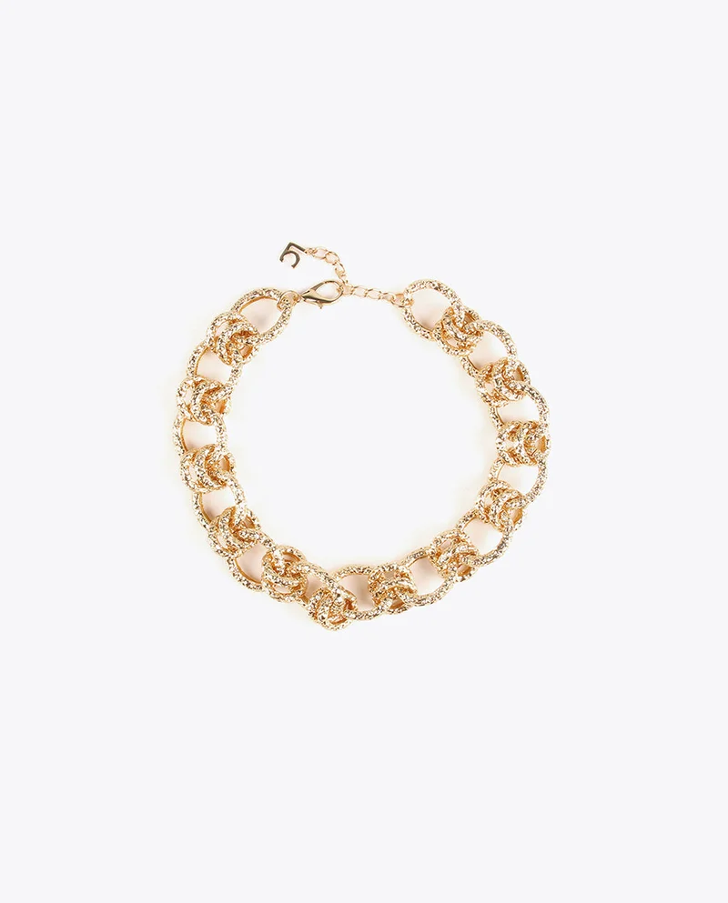 Lola Casademunt Textured gold-toned choker necklace
