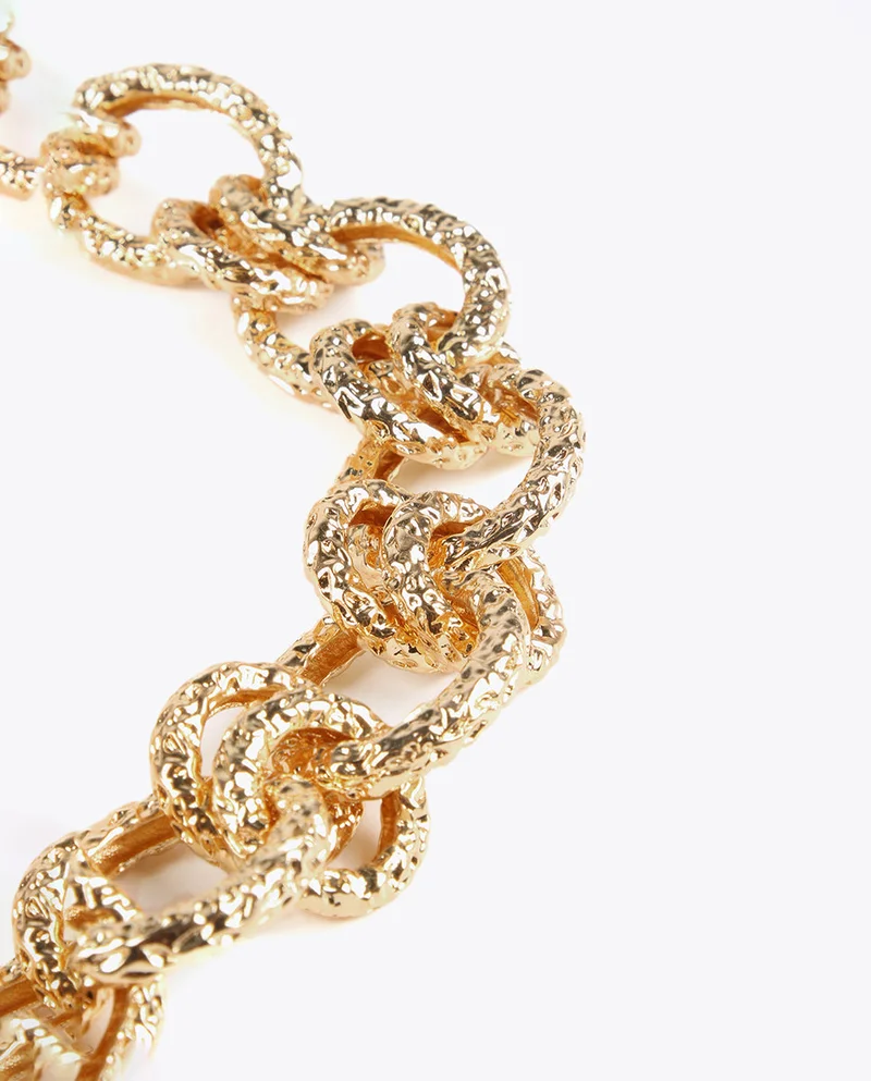 Lola Casademunt Textured gold-toned choker necklace