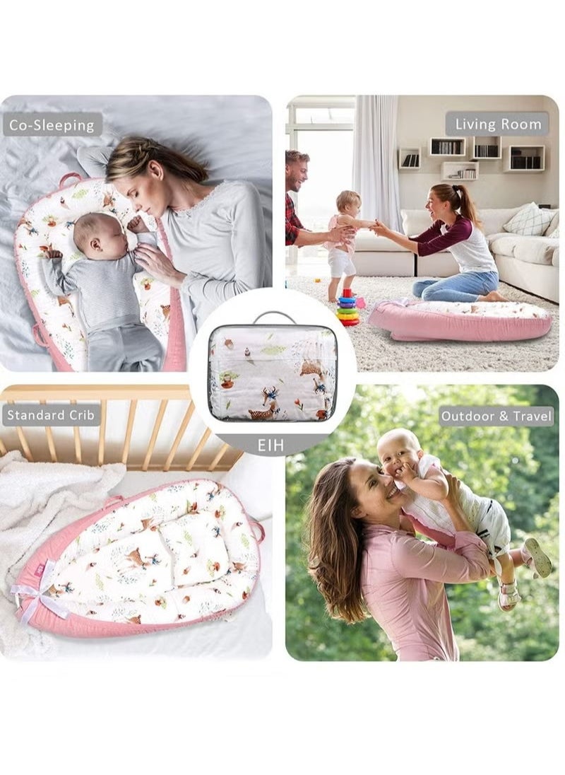 Gonice Baby Lounger,Baby Nest for Sleeping,Ultra Soft Breathable,Portable Cotton Newborn Bassinet Mattress for Baby,Baby Bionic Bed For Bedroom, Gift for 0-12 Months Newborn  - Image 3