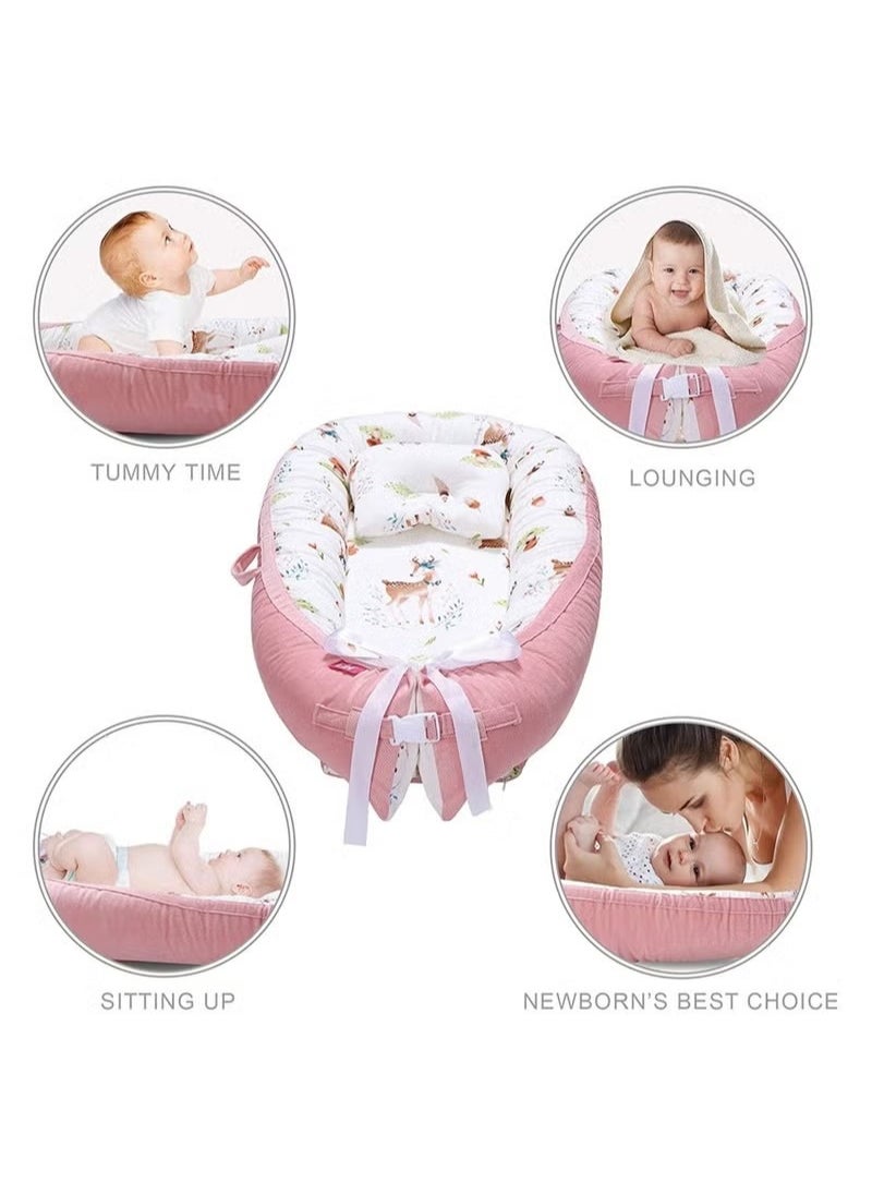 Gonice Baby Lounger,Baby Nest for Sleeping,Ultra Soft Breathable,Portable Cotton Newborn Bassinet Mattress for Baby,Baby Bionic Bed For Bedroom, Gift for 0-12 Months Newborn  - Image 4