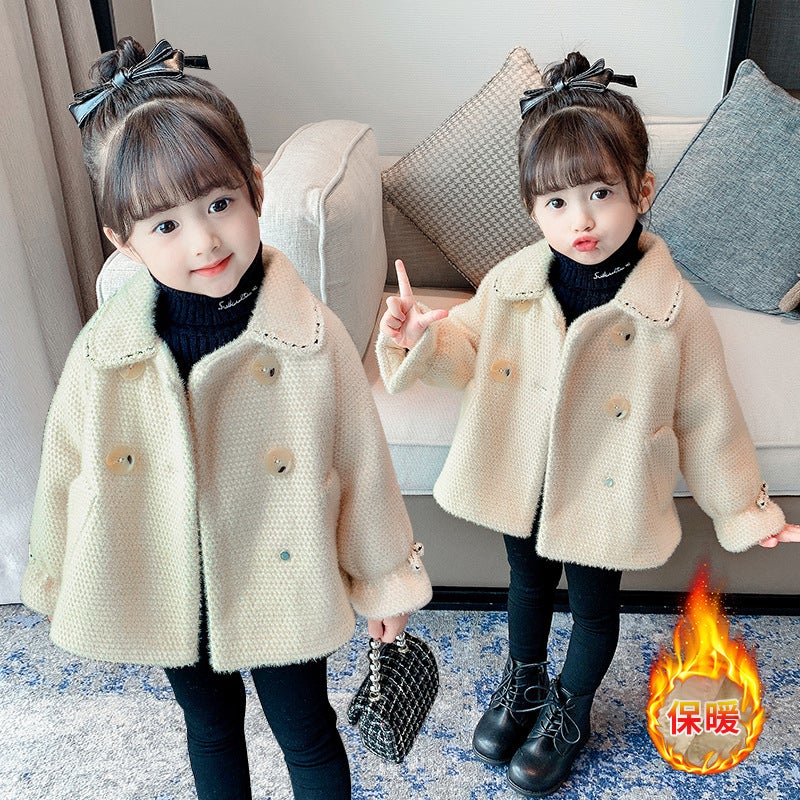 Girl'S Sweet Style Coat Western Style Children'S Woolen Coat For Cotton And Thickening - Image 2