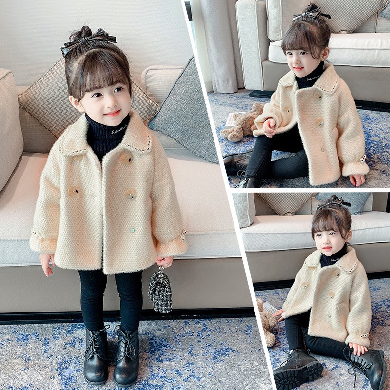 Girl'S Sweet Style Coat Western Style Children'S Woolen Coat For Cotton And Thickening - Image 4