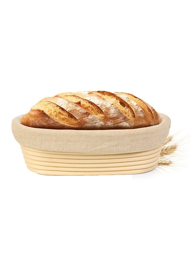 Bread Baskets, Oval-Shaped Bread Baskets And Cloth, Bread Fermentation Baskets, Natural Rattan Baskets, Rattan Woven Fruit Baskets And Storage Baskets(Bread Basket + Bread Cloth Cover Of The Same Size) - Image 1