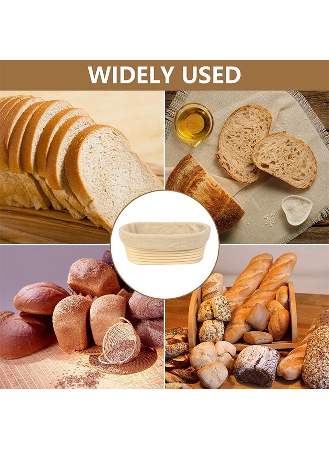 Bread Baskets, Oval-Shaped Bread Baskets And Cloth, Bread Fermentation Baskets, Natural Rattan Baskets, Rattan Woven Fruit Baskets And Storage Baskets(Bread Basket + Bread Cloth Cover Of The Same Size) - Image 2