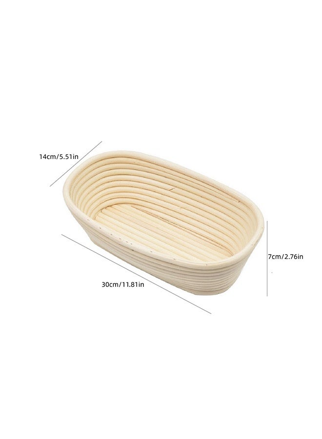 Bread Baskets, Oval-Shaped Bread Baskets And Cloth, Bread Fermentation Baskets, Natural Rattan Baskets, Rattan Woven Fruit Baskets And Storage Baskets(Bread Basket + Bread Cloth Cover Of The Same Size) - Image 3