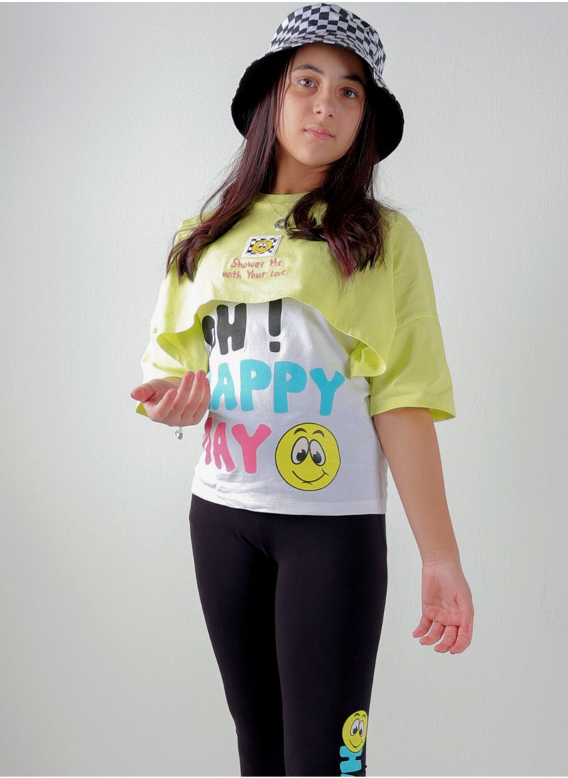 AIKO AIKO-Girls 2 Layer Long Sleeve T-Shirt and Legging -13-14Y  - Image 1
