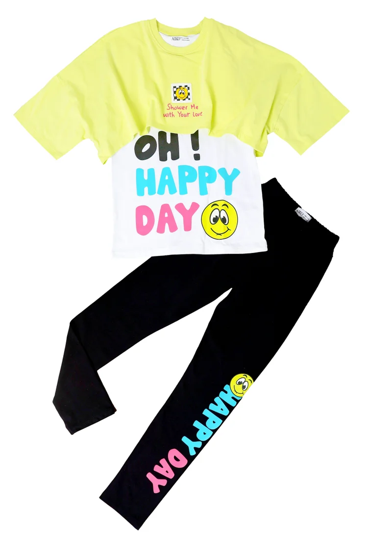 ترو كير AIKO-Girls 2 Layer Long Sleeve T-Shirt and Legging -13-14Y