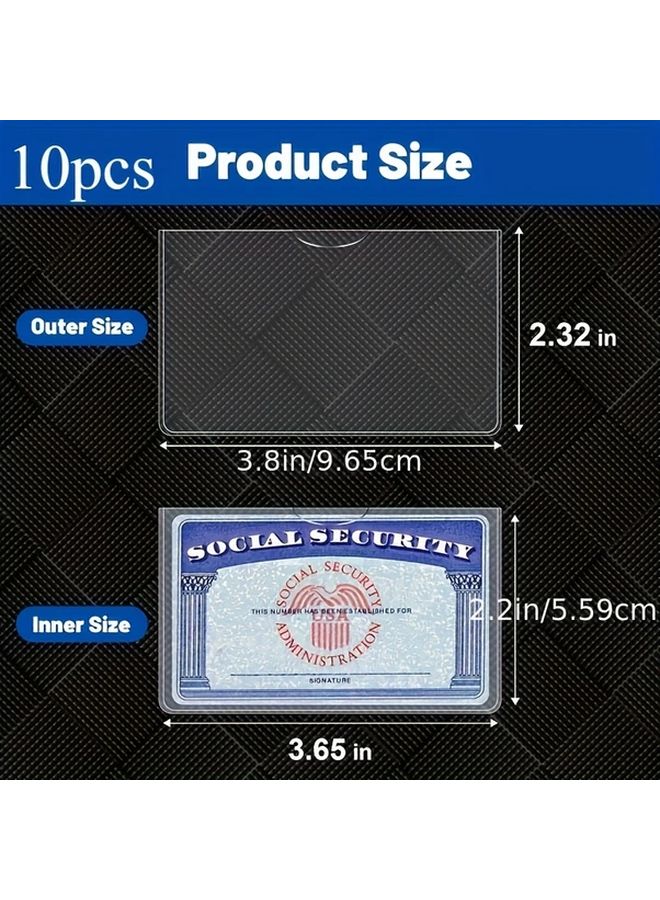 10pcs Transparent PVC Card Protector Waterproof Credit Card Sleeve Easy Insert Remove Design - Image 3
