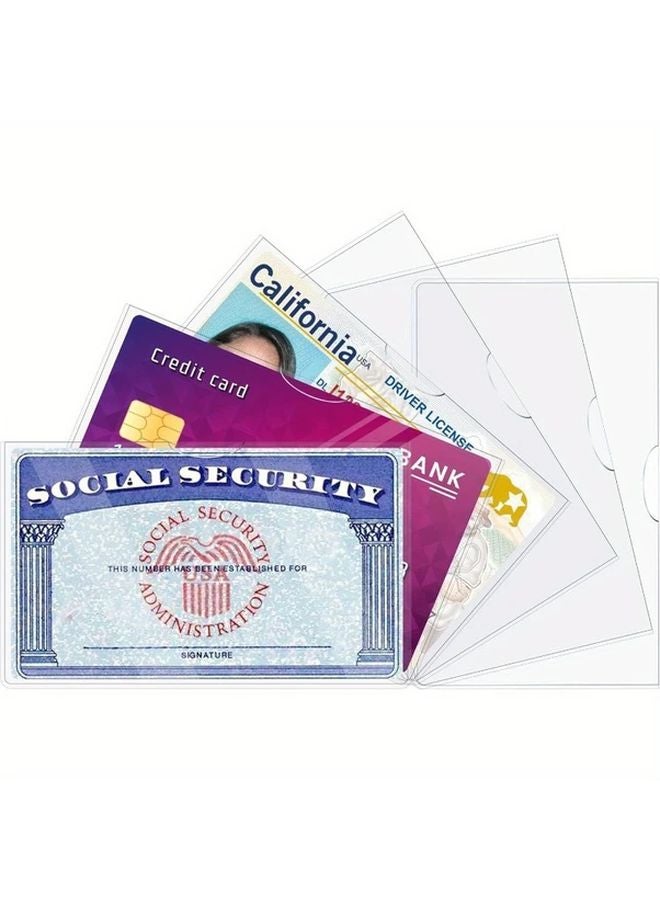 10pcs Transparent PVC Card Protector Waterproof Credit Card Sleeve Easy Insert Remove Design - Image 2