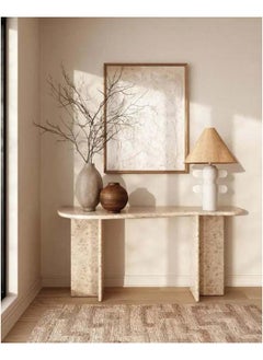 Al Home Treventino Sophisticated Off-White Marble Console Table By Alhome 125x90 cm 