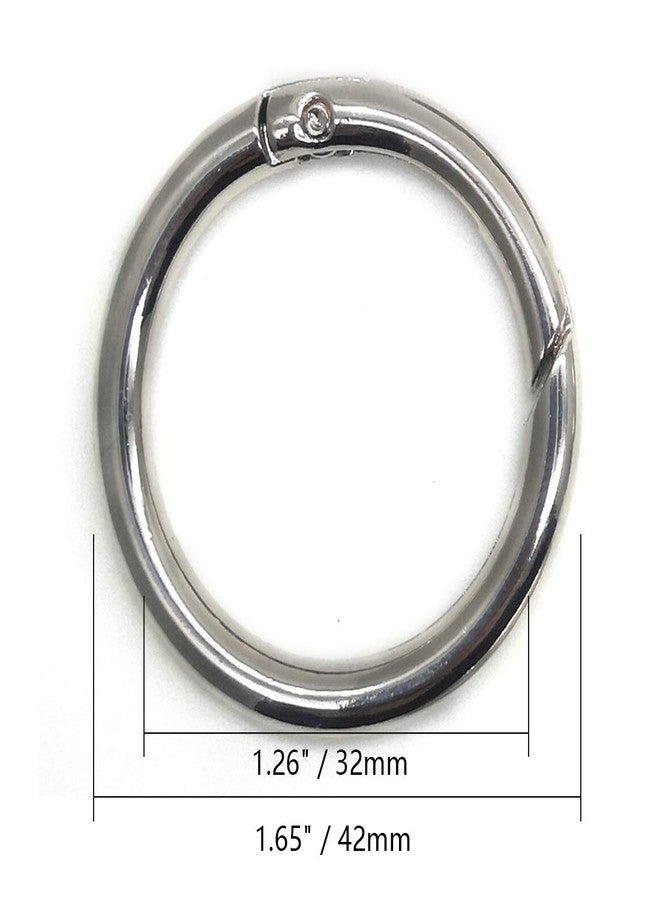 ZLYY Suitable for Women Crossbody Bag Silver O Spring Ring Fittings, 32mm x 42mm/1.26” x 1.65” (ID x OD) Handbag Buckle, 4Pcs - Image 2