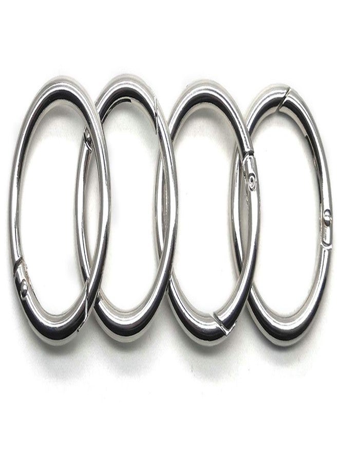 ZLYY Suitable for Women Crossbody Bag Silver O Spring Ring Fittings, 32mm x 42mm/1.26” x 1.65” (ID x OD) Handbag Buckle, 4Pcs - Image 1