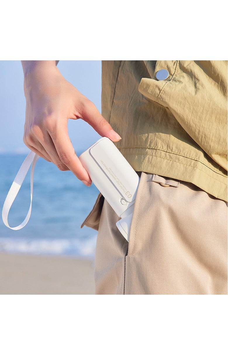 Zarra Traders Portable Handheld Fan, Mini USB Rechargeable Fan [20H Max Cooling Time], Personal Makeup/Eyelash Fan, Pocket Fan with 3 Speeds for Women Men Travel Camping Outdoor White - Image 2