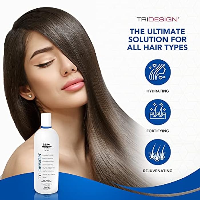 TRIDESIGN Moisturizing Shampoo – Anti-Thinning, Growth & Thickening with Jojoba, Panthenol, Collagen, & Henna for Dry, Fine, Oily Hair – 32 oz - Image 3