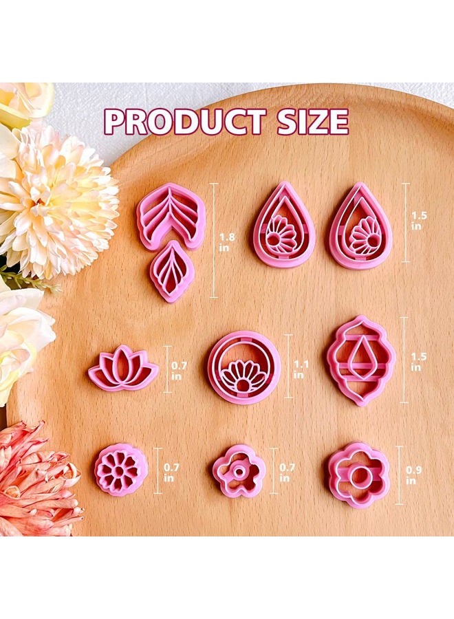 Keoker Spring Polymer Clay Cutters for Earrings, 20 Shapes Flower Clay Earrings Cutters - Image 3