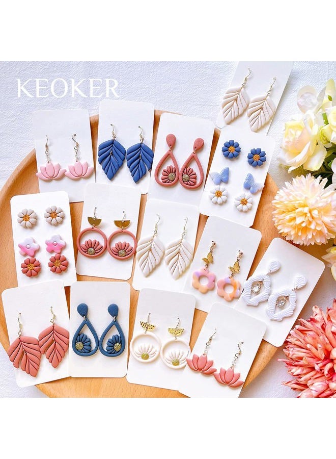 Keoker Spring Polymer Clay Cutters for Earrings, 20 Shapes Flower Clay Earrings Cutters - Image 4