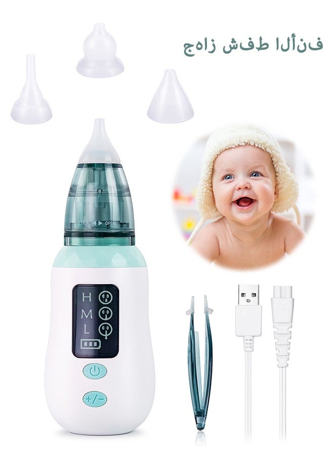 3-in-1 Nasal Aspirator for Baby with Booger Picker Tip, Electric Nose Suction for Baby, LCD Baby Nasal Aspirator - Image 1