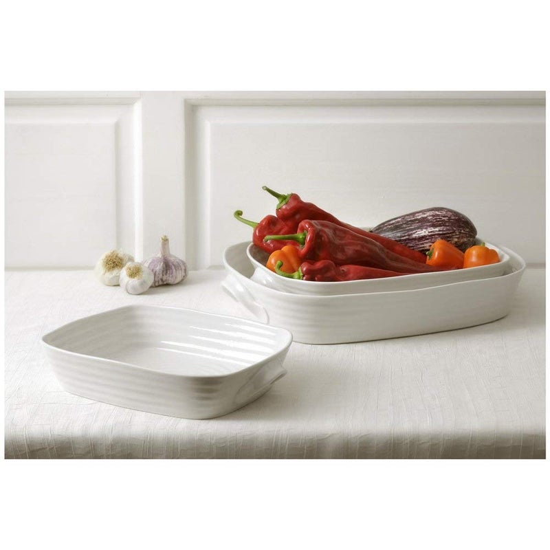 Portmeirion Sophie Conran Rectangular Roasting Dish, White Fine Porcelain Bakeware - 11.5 x 9.5 Inch Oven to Table Casserole Pan, Freezer to Oven Safe, Dishwasher & Microwave Use - Image 2
