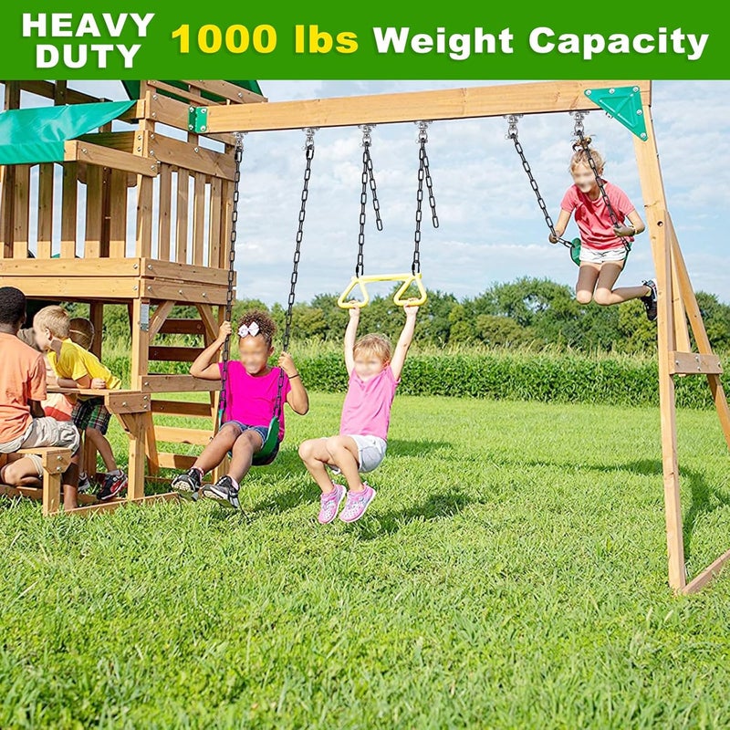 BeneLabel 2Pcs 85" Heavy Duty Swing Chain with Hooks1000 LBs Capacity Hanging Chains Porch Swing Chains and Carabiners Black Chain for Hammock Chairs, Hanging Chair, Tree Swing, Punching Bags - Image 2