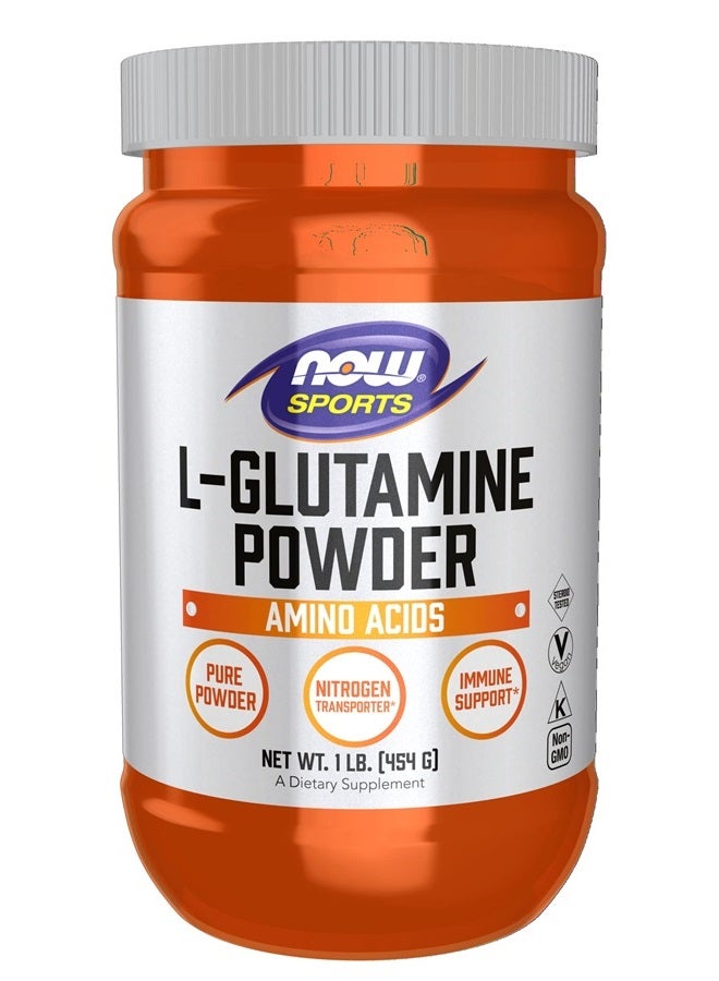 now Sports Nutrition, L-Glutamine Pure Powder, Nitrogen Transporter*, Amino Acid, 1-Pound - Image 1