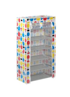 GTC GTC® Light Weight Foldable Shoe Shelves Storage Organizer for Home and Office (6 Layer) (White Oval)  - Image 3