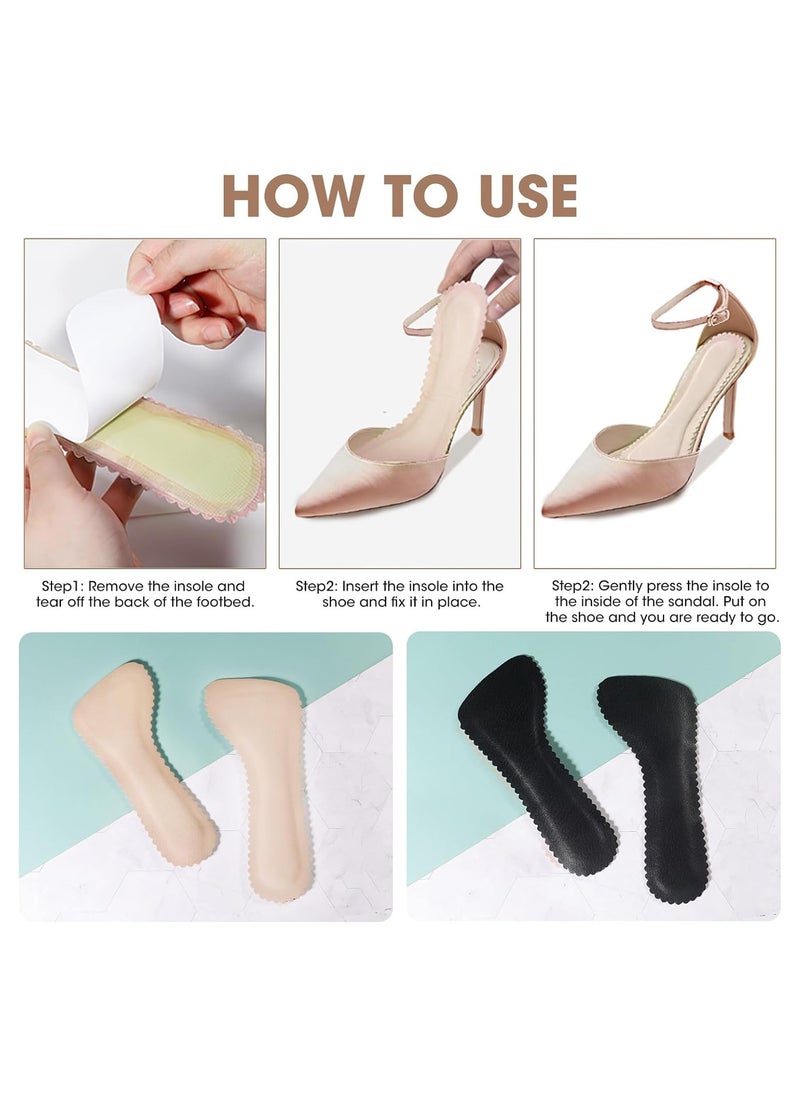 KASTWAVE - 4 Pair Soft Sweat Absorbing High Heel Insole, Self-Adhesive Non-Slip Invisible Insoles for Sandals, Comfort Breathable Shoe Pads for Women Summer Sandals High Heels Use, 37-38 Size - Image 1