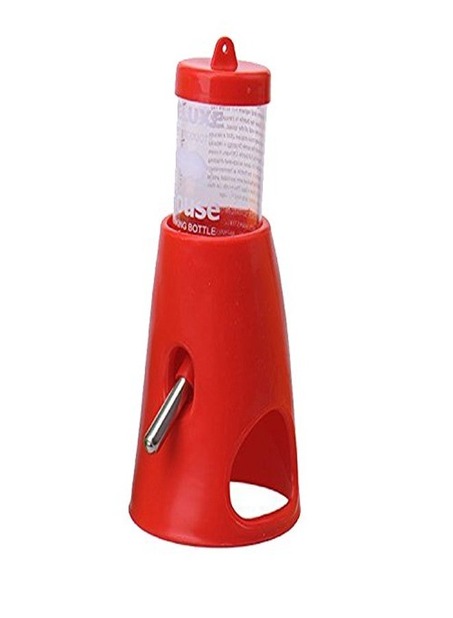 سايج سكوير زجاجة ماء مربعة الشكل من سيج مع حامل، تُستخدم كمخبأ أو بيت للاختباء للهامستر/القزم/الجرذ/الفأر/خنزير غينيا/النمس/الأرنب (أحمر) - Image 5