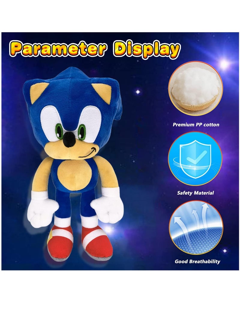 12" Sonic The Hedgehog Plush Toy Classic Sonic Figure Doll Plush Stuffed Animals Toys Gift for Boys Girls Movie Fans Blue - Image 5